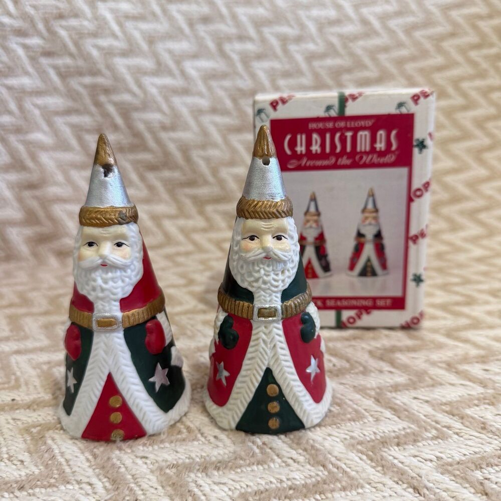 Vintage House Of Lloyd Christmas Around the World St. Nick Salt & Pepper Shakers